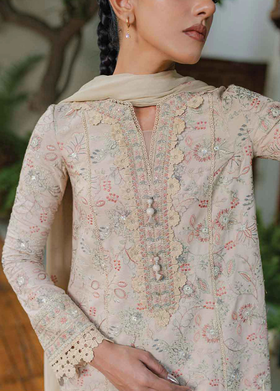 Qline By Qalamkar Unstitched Linen Collection 2023 WL-04 Celeste