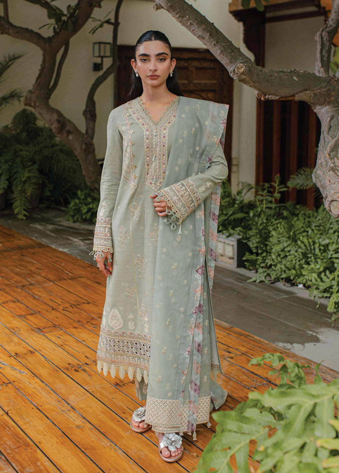 Qline By Qalamkar Unstitched Linen Collection 2023 WL-07 Lavinia