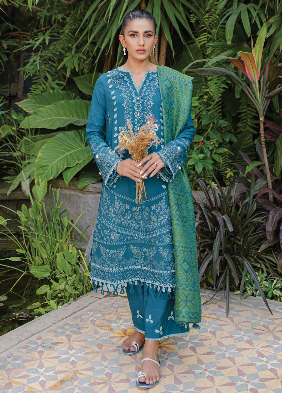 Qline By Qalamkar Unstitched Linen Collection 2023 WL-08 Solene