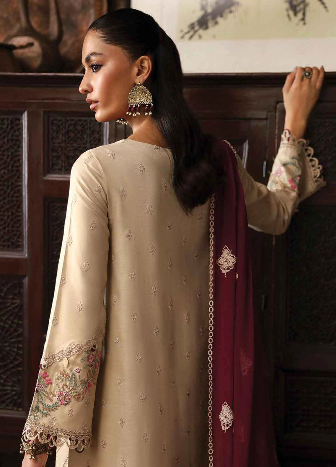 Qlinekari By Qalamkar Unstitched Linen Collection 2024 LM-01 Faye