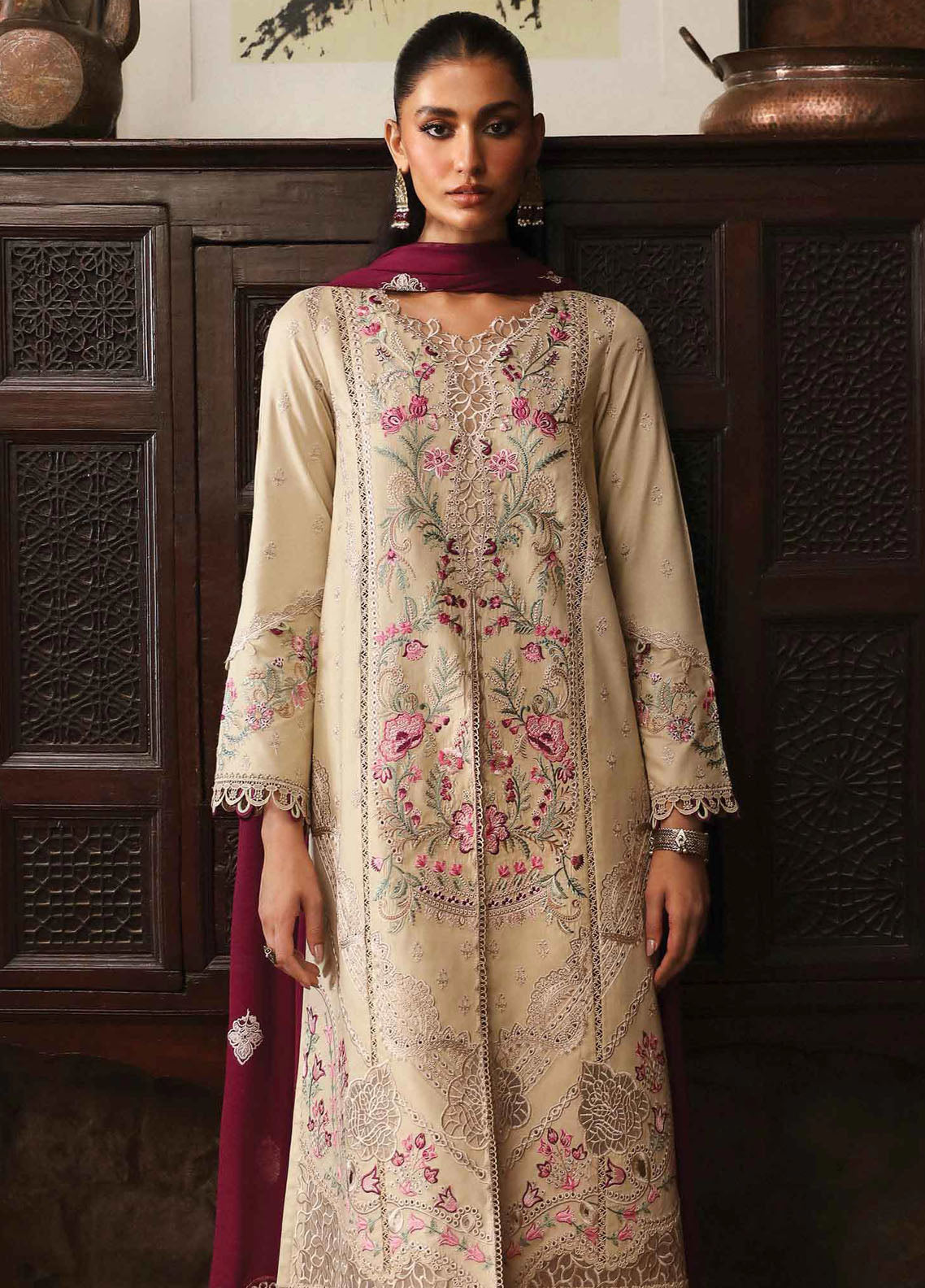 Qlinekari By Qalamkar Unstitched Linen Collection 2024 LM-01 Faye