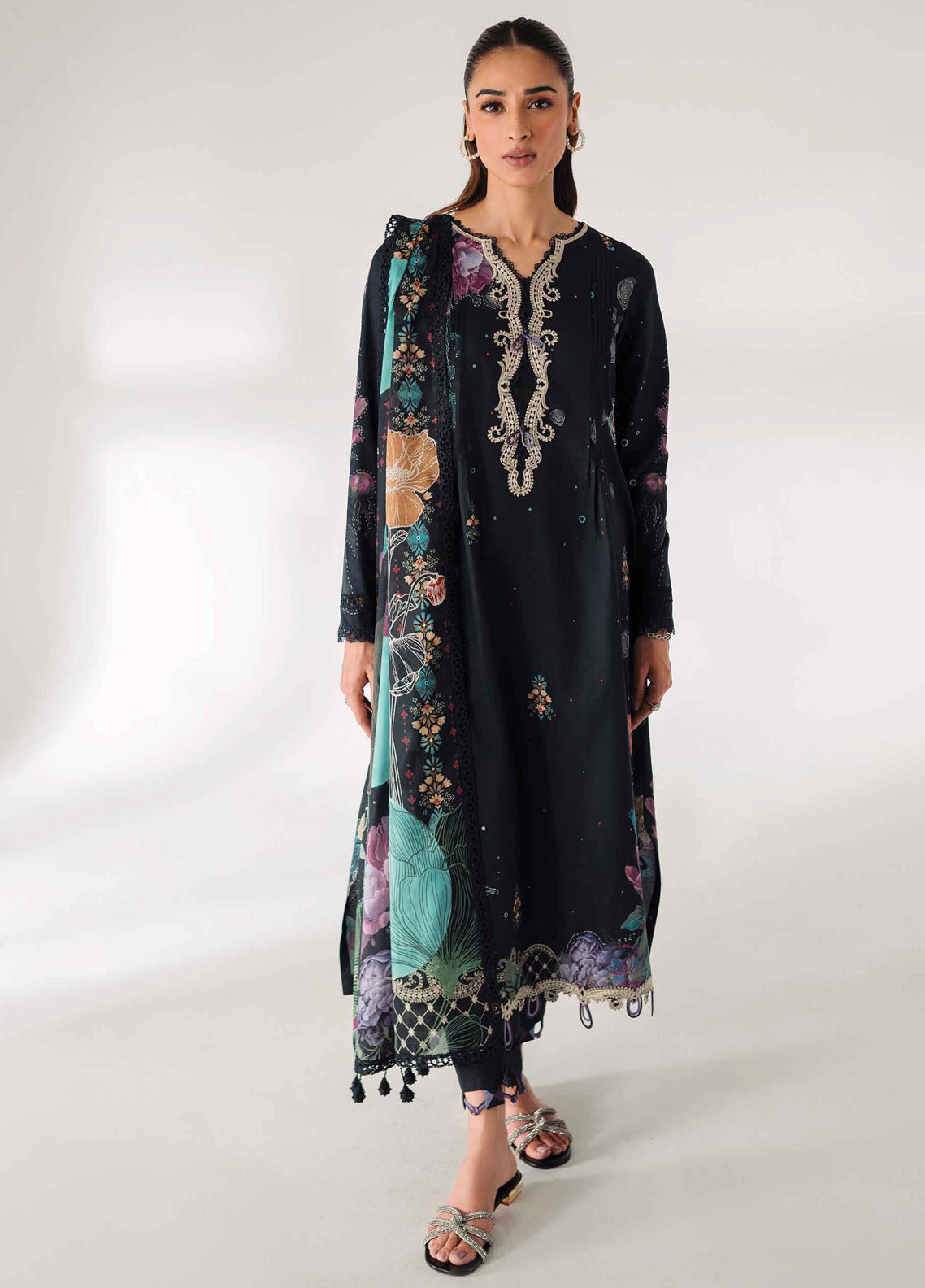 Qprints By Qalamkar Unstitched Lawn Collection 2024 AR-01 Aniqa