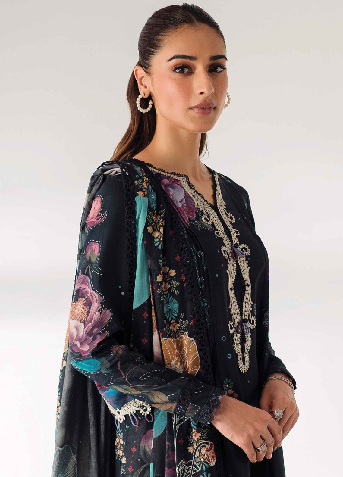 Qprints By Qalamkar Unstitched Lawn Collection 2024 AR-01 Aniqa