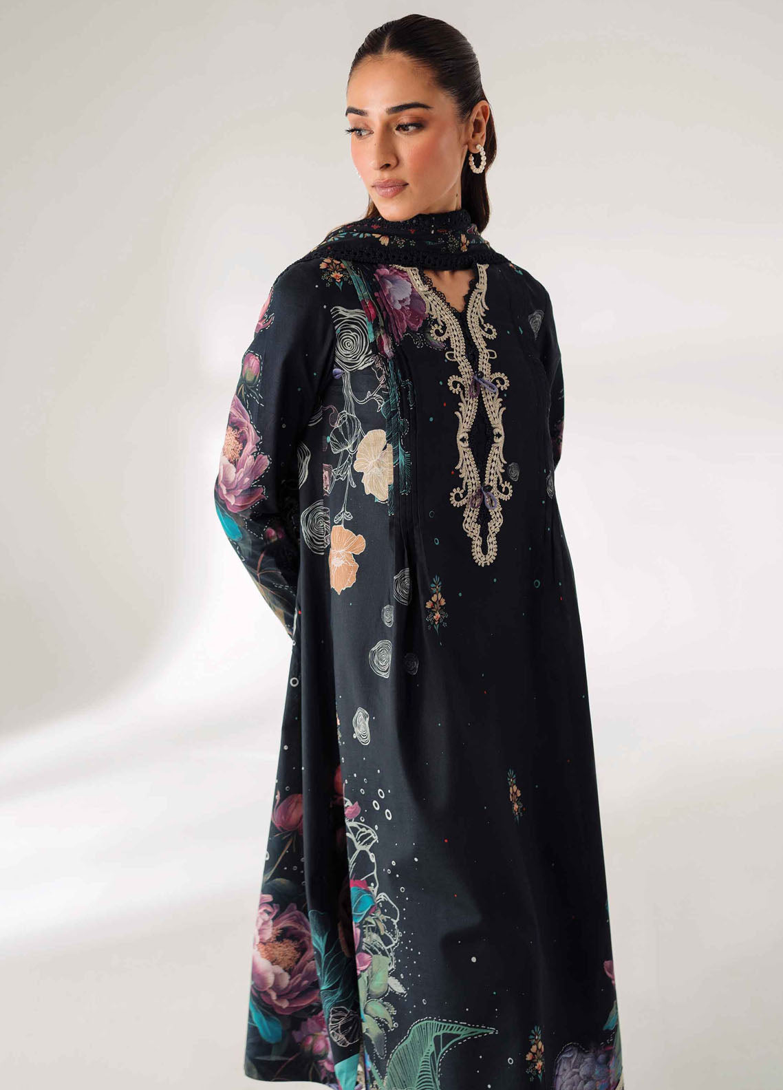 Qprints By Qalamkar Unstitched Lawn Collection 2024 AR-01 Aniqa