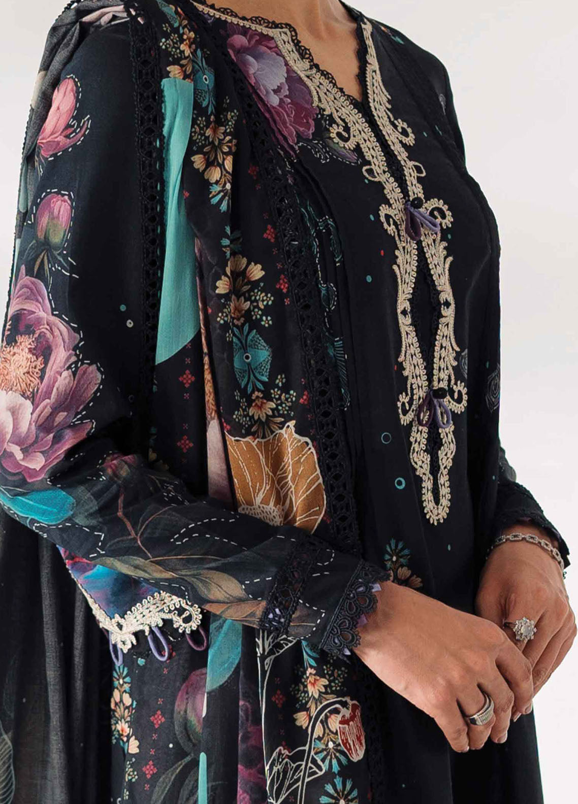 Qprints By Qalamkar Unstitched Lawn Collection 2024 AR-01 Aniqa