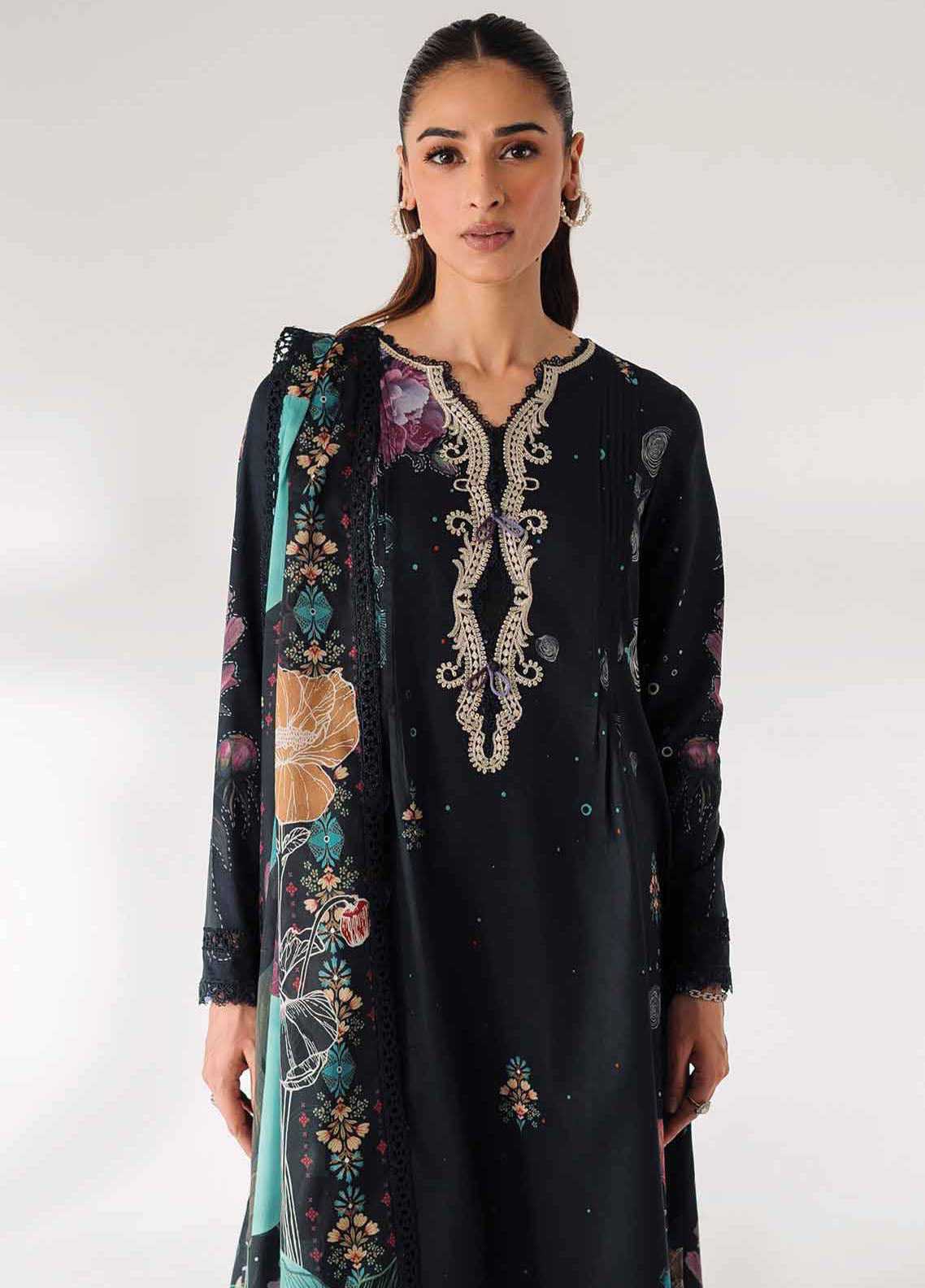 Qprints By Qalamkar Unstitched Lawn Collection 2024 AR-01 Aniqa