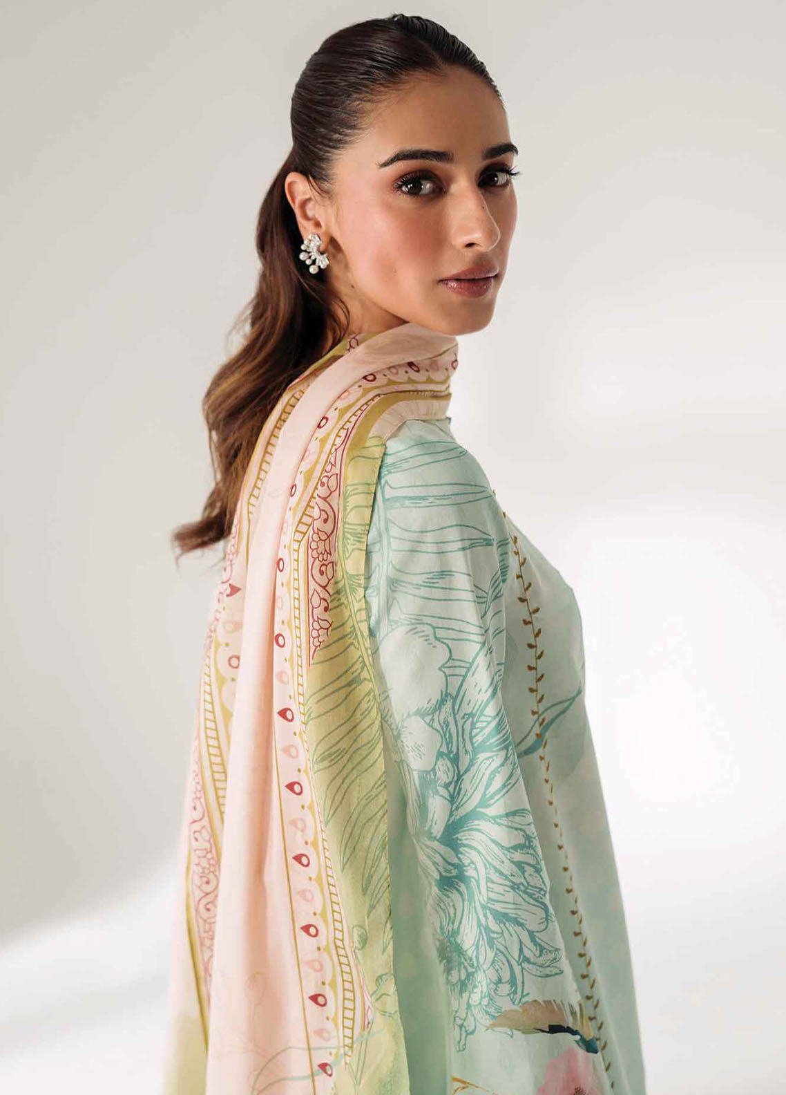 Qprints By Qalamkar Unstitched Lawn Collection 2024 AR-04 Nella