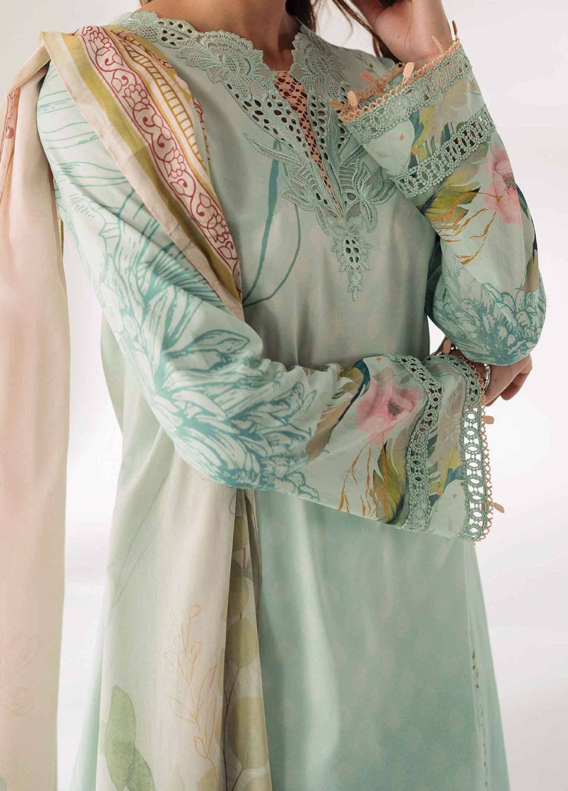 Qprints By Qalamkar Unstitched Lawn Collection 2024 AR-04 Nella