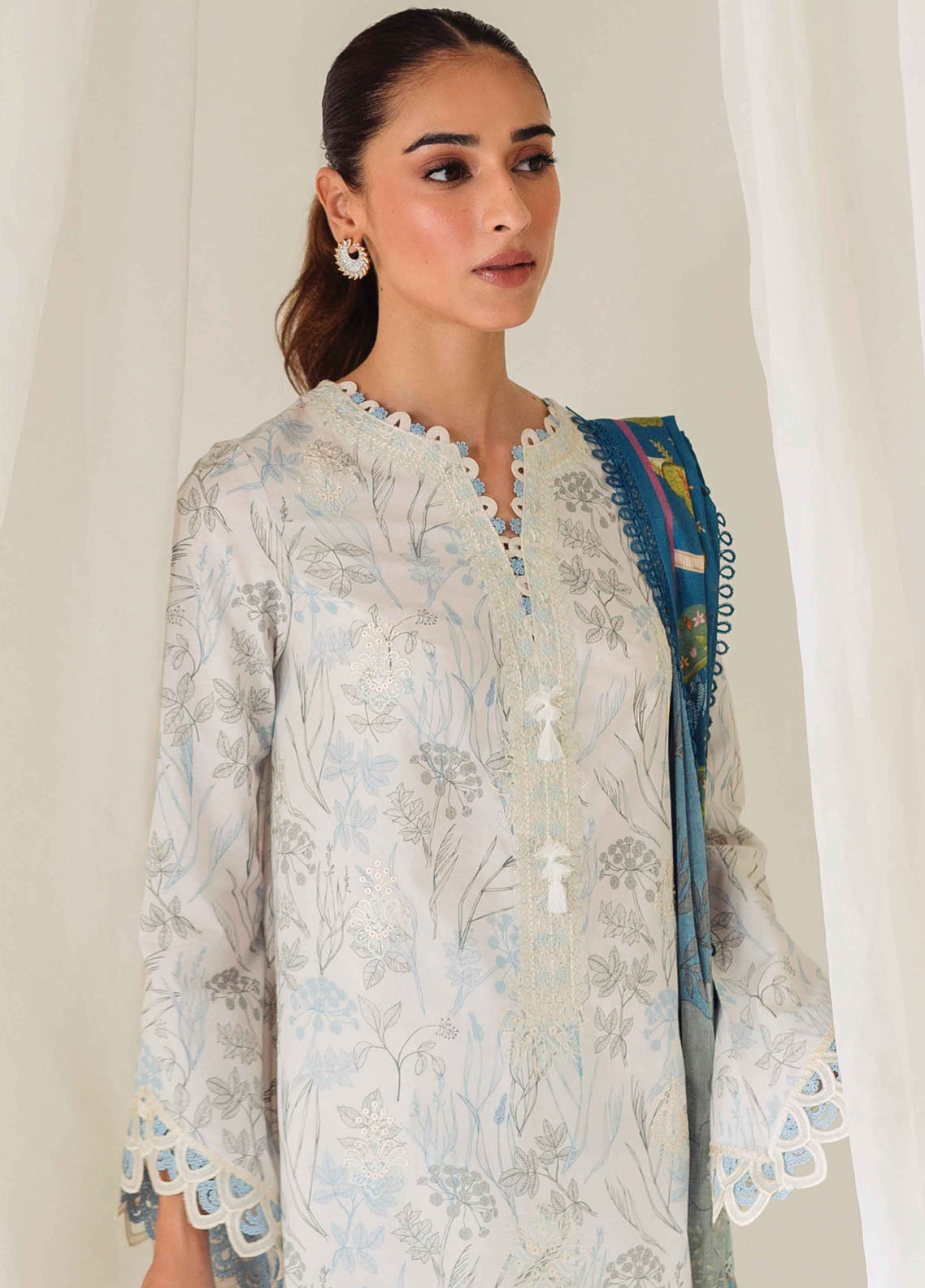 Qprints By Qalamkar Unstitched Lawn Collection 2024 AR-05 Florine