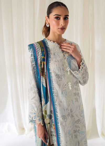 Qprints By Qalamkar Unstitched Lawn Collection 2024 AR-05 Florine