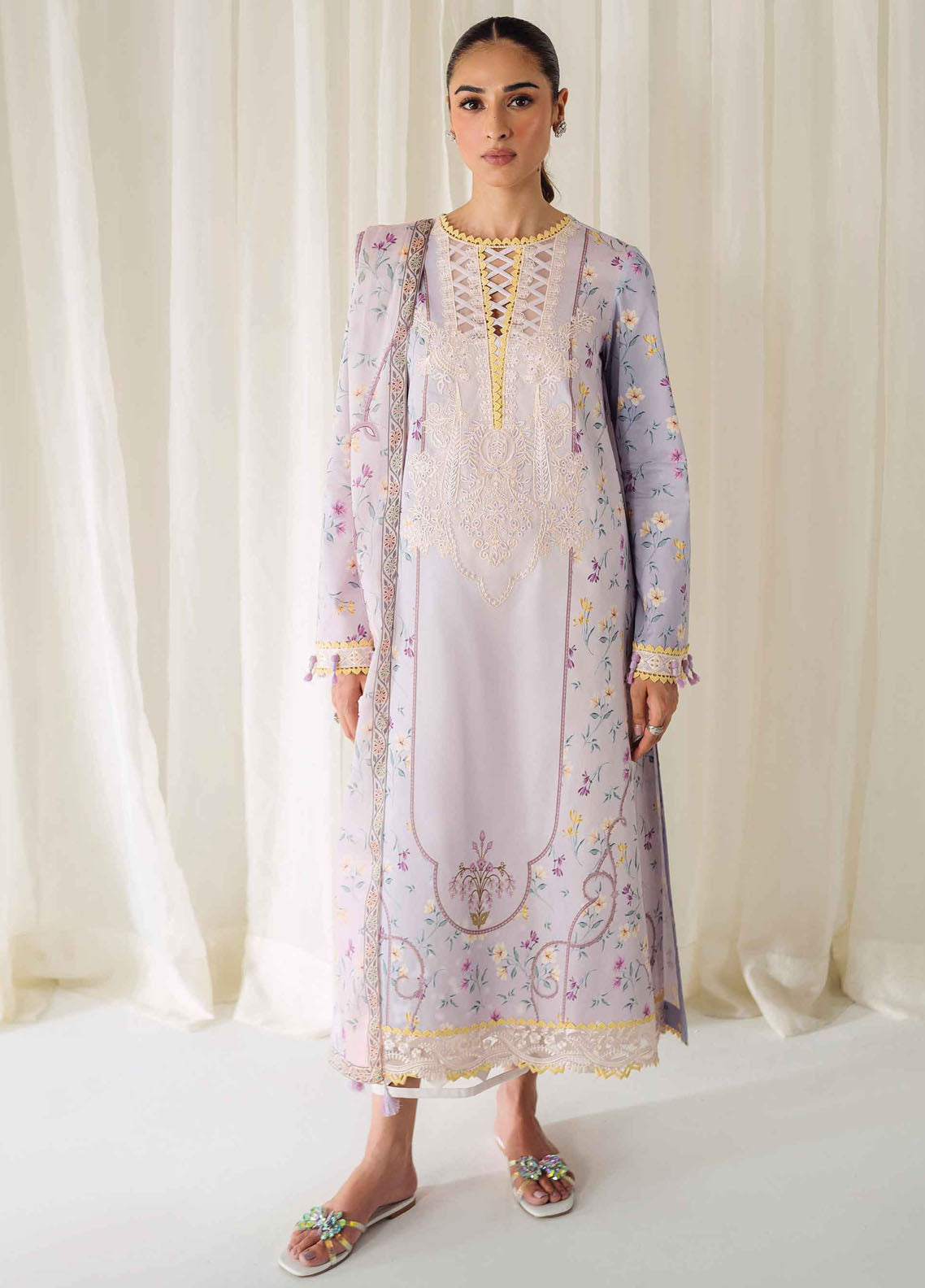 Qprints By Qalamkar Unstitched Lawn Collection 2024 AR-06 Orane