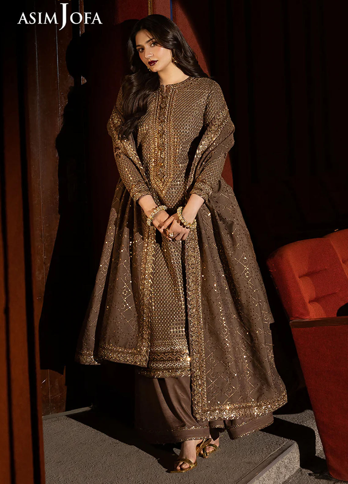 Rejoice by Asim Jofa Embroidered Paper Cotton Suits Unstitched 3 Piece AJ25RF AJLFF-08-UNS