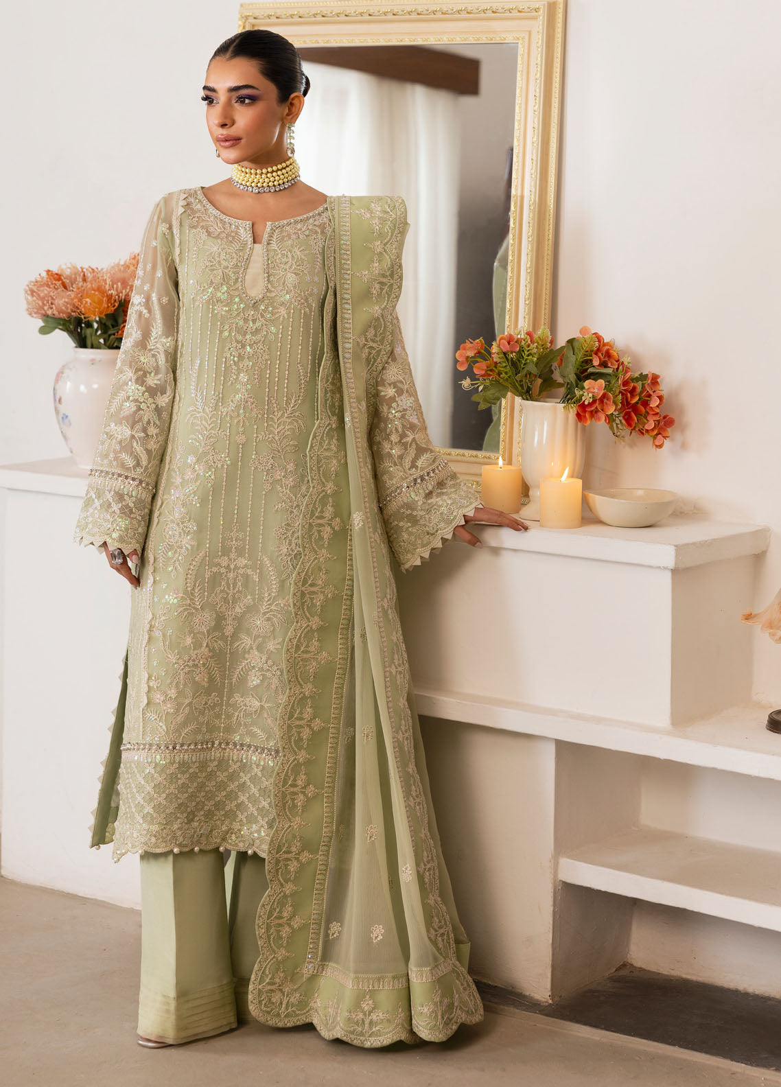 Reverie by Gulaal Unstitched Embroidered Chiffon Collection 2025 D-02 Virida