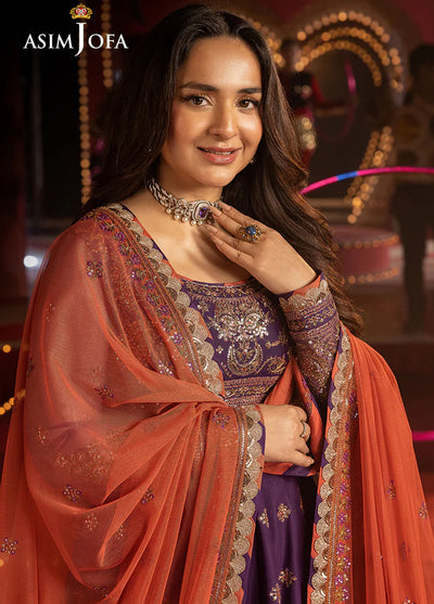 Rejoice by Asim Jofa Embroidered Net Suits Unstitched 3 Piece AJ25RF AJLFF-01-UNS
