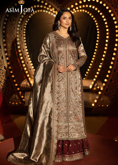 Rejoice by Asim Jofa Embroidered Zari Tissue Suits Unstitched 3 Piece AJ25RF AJLFF-09-UNS