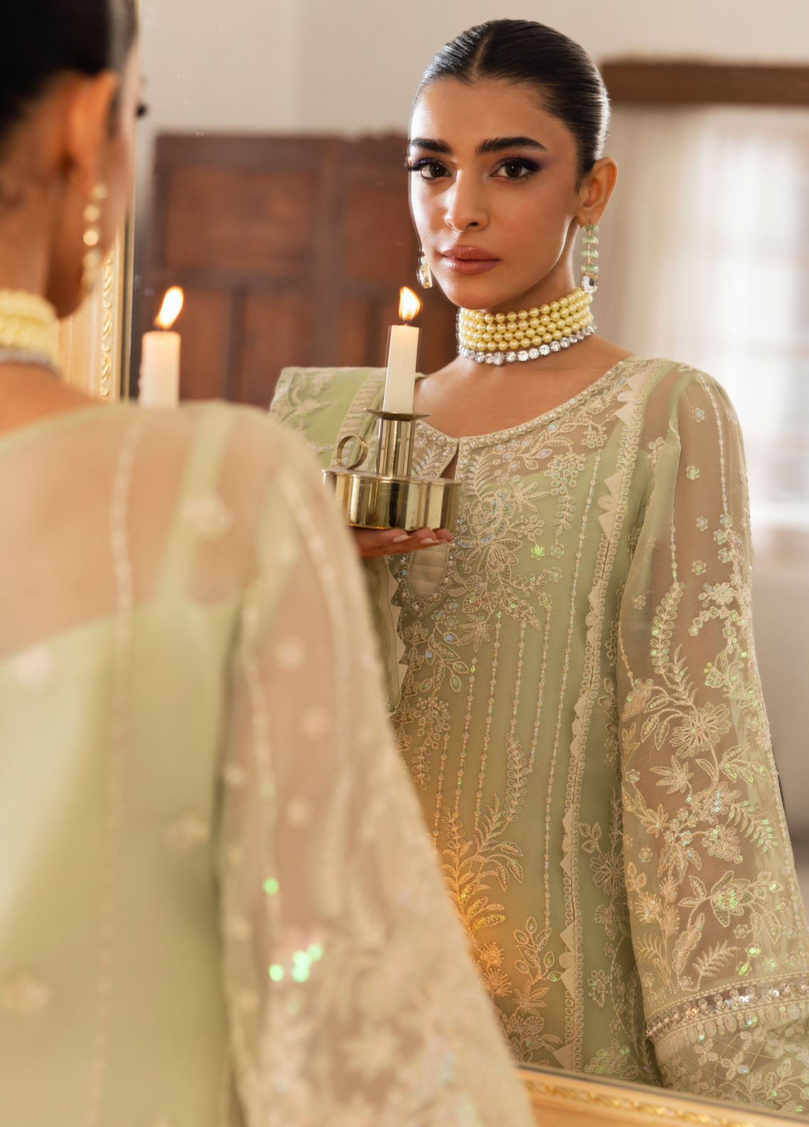 Reverie by Gulaal Unstitched Embroidered Chiffon Collection 2025 D-02 Virida