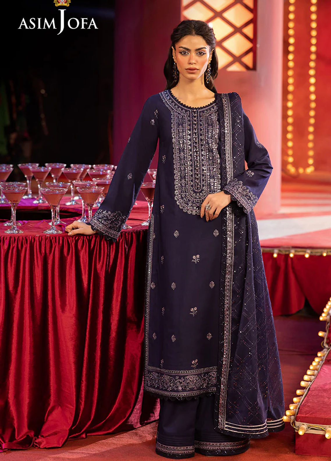Rejoice by Asim Jofa Embroidered Silk Suits Unstitched 3 Piece AJ25RF AJLFF-03-UNS