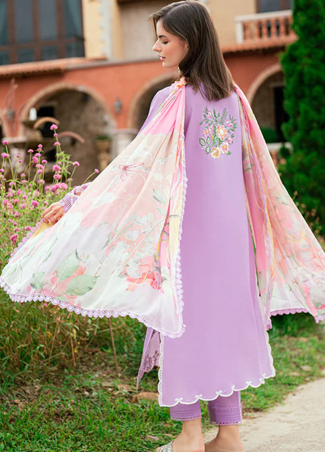 Roheenaz Embroidered Lawn Suits Unstitched 3 Piece D-03 A Wisteria