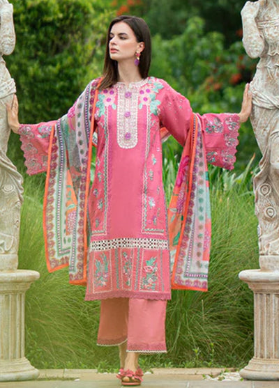 Roheenaz Embroidered Lawn Suits Unstitched 3 Piece D-04 B Miralyn