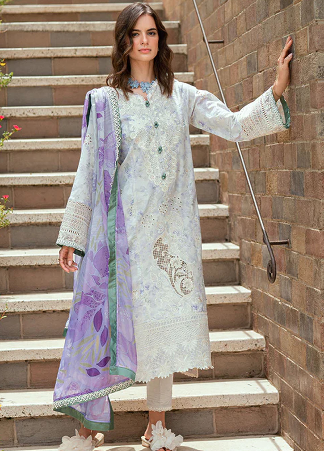 Roheenaz Embroidered Lawn Suits Unstitched 3 Piece D-08 A Aeris