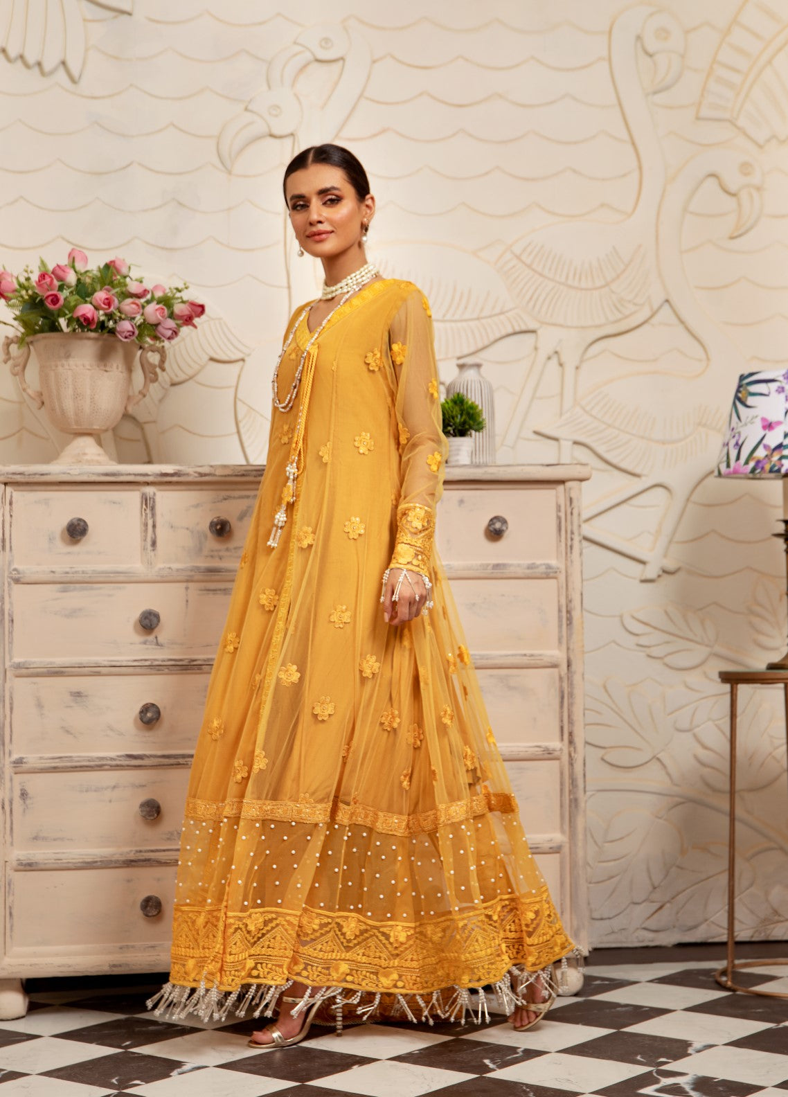 Raas By Pashmire Pret Embroidered Net 3 Piece Suit Zarnish