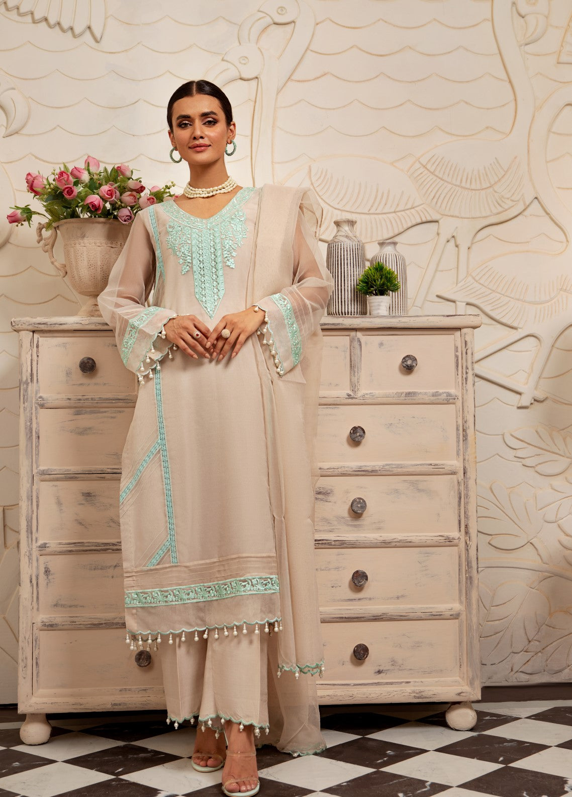 Raas By Pashmire Pret Embroidered Organza 3 Piece Suit Zarah