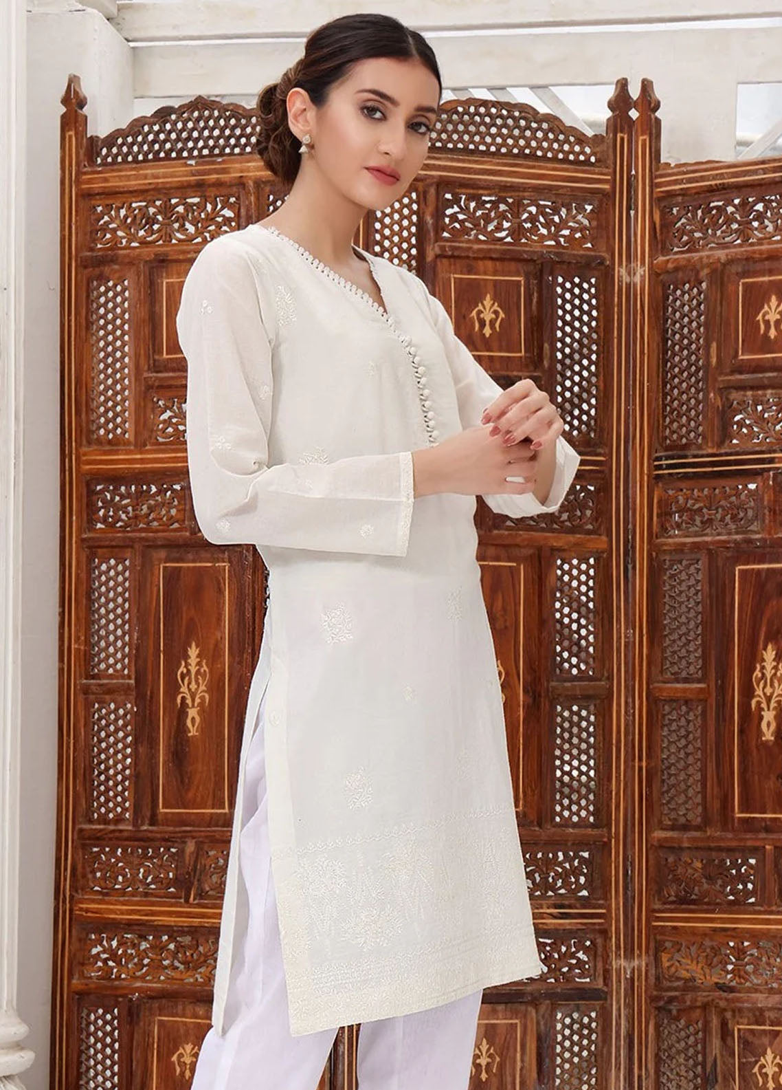 Rabia's Textiles Pret Embroidered Lawn Kurti RT1P21 Empress