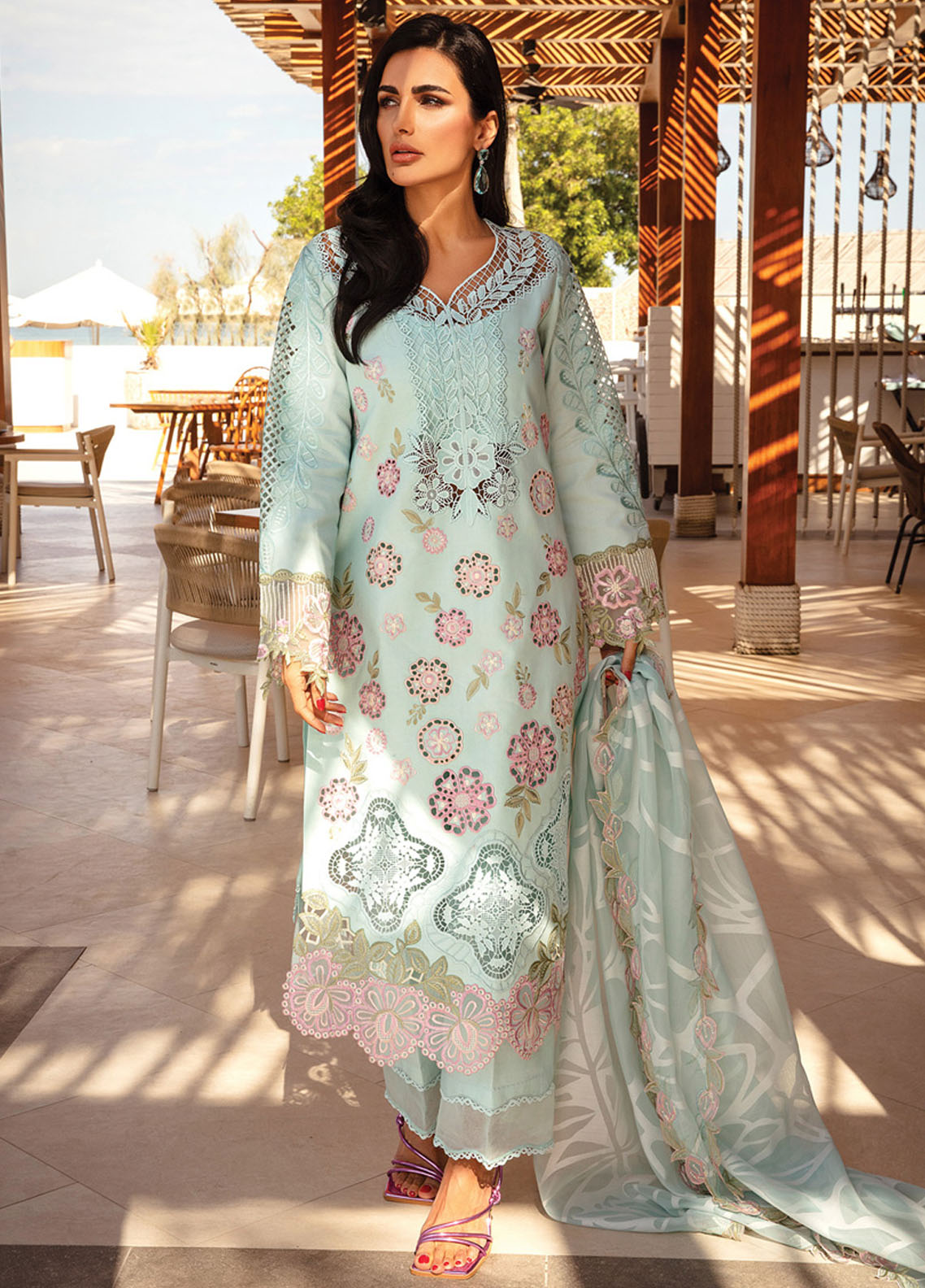 Rang Rasiya Embroidered Lawn Suits Unstitched 3 Piece RR25PS D-09 Mahsa