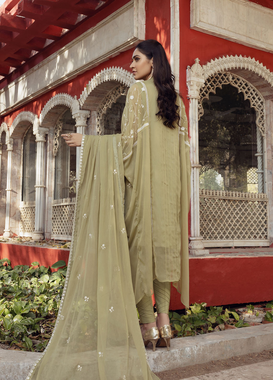 Shamooz Luxury Pret Chiffon 3 Piece Suit Mint Aura SEM-0421