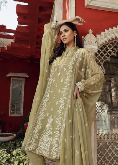 Shamooz Luxury Pret Chiffon 3 Piece Suit Mint Aura SEM-0421