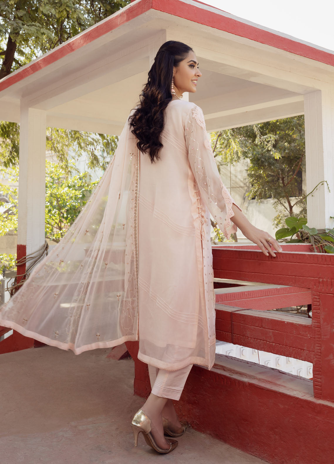 Shamooz Luxury Pret Chiffon 3 Piece Suit Pink Tone SEM-0417