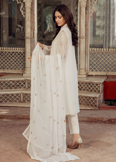 Shamooz Luxury Pret Chiffon 3 Piece Suit Ivory-Thread SEM-0422