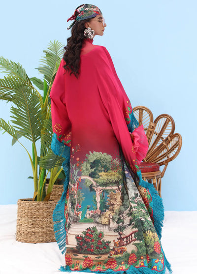 Resort by Musferah Pret Printed Silk 1 Piece Suit Rouge