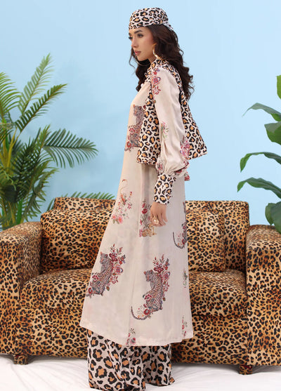 Resort by Musferah Pret Printed Silk 1 Piece Suit Sauvage