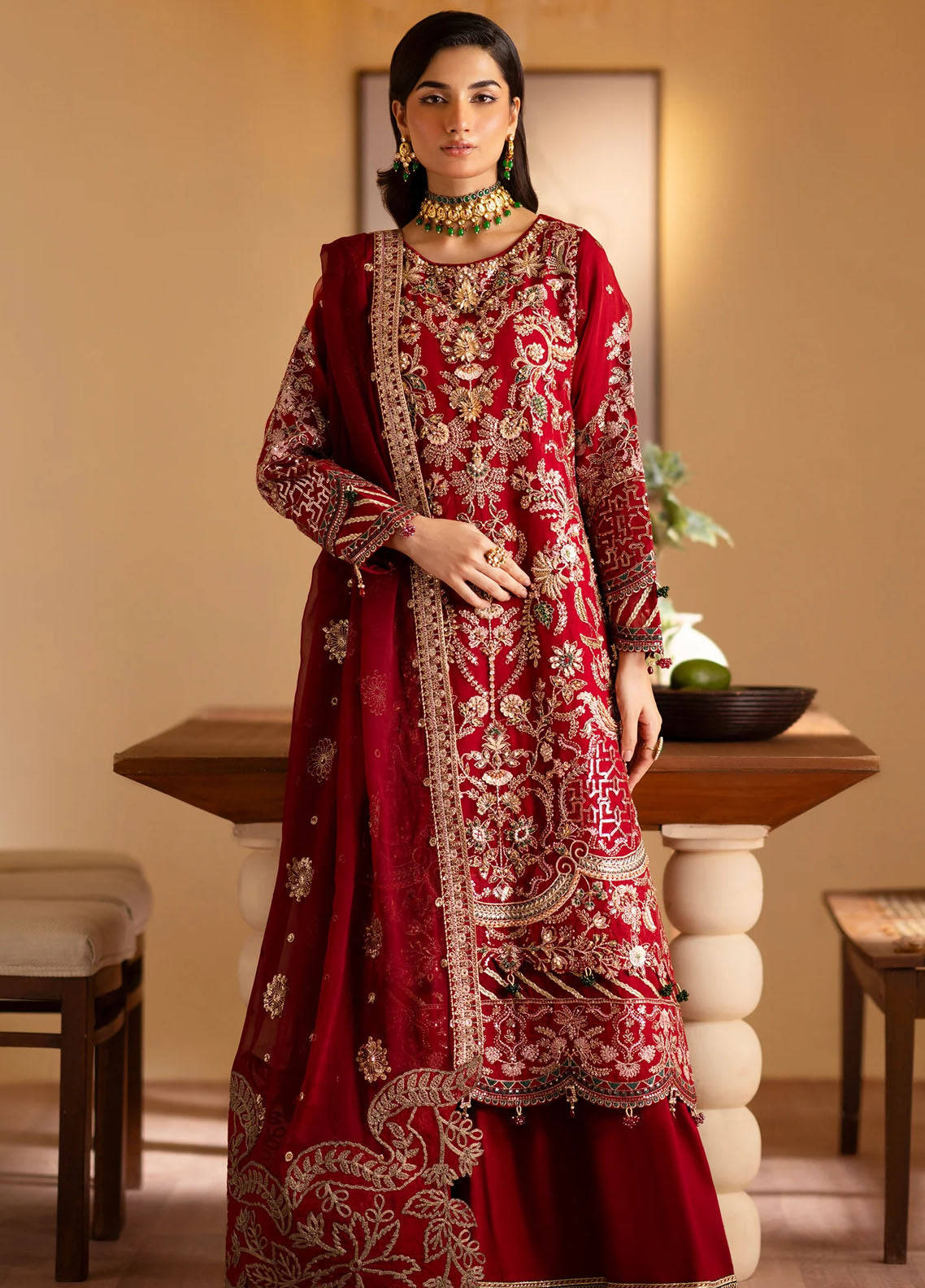 Romansiyyah By Emaan Adeel Embroidered Chiffon Suit Unstitched 3 Piece EA24R Nashwa - Formal Collection