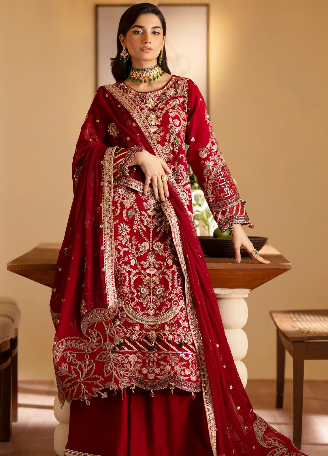 Romansiyyah By Emaan Adeel Embroidered Chiffon Suit Unstitched 3 Piece EA24R Nashwa - Formal Collection