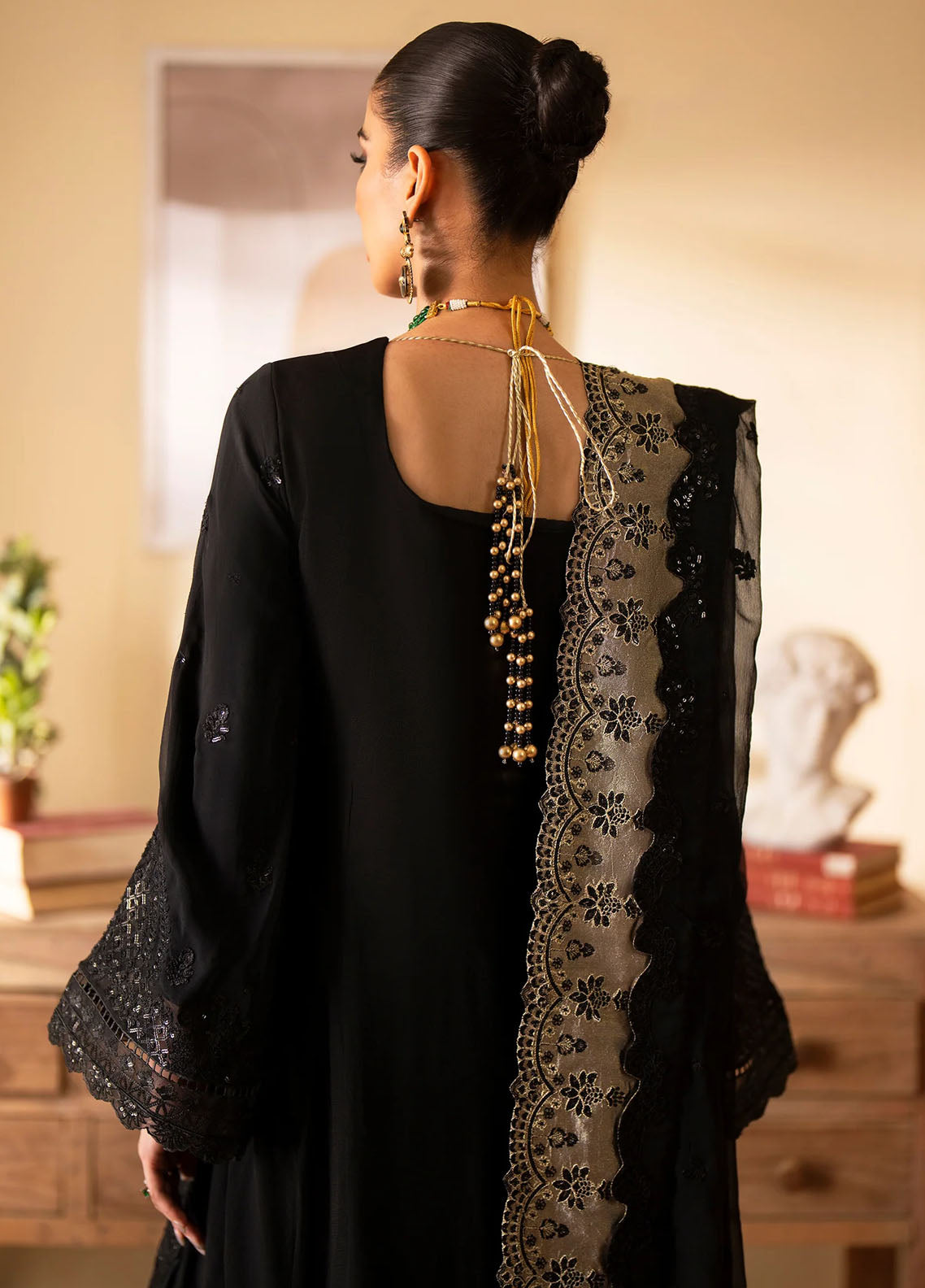 Romansiyyah By Emaan Adeel Embroidered Chiffon Suit Unstitched 3 Piece EA24R Rehani - Formal Collection