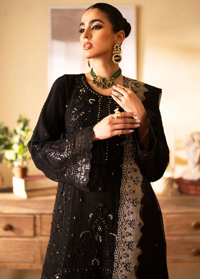 Romansiyyah By Emaan Adeel Embroidered Chiffon Suit Unstitched 3 Piece EA24R Rehani - Formal Collection