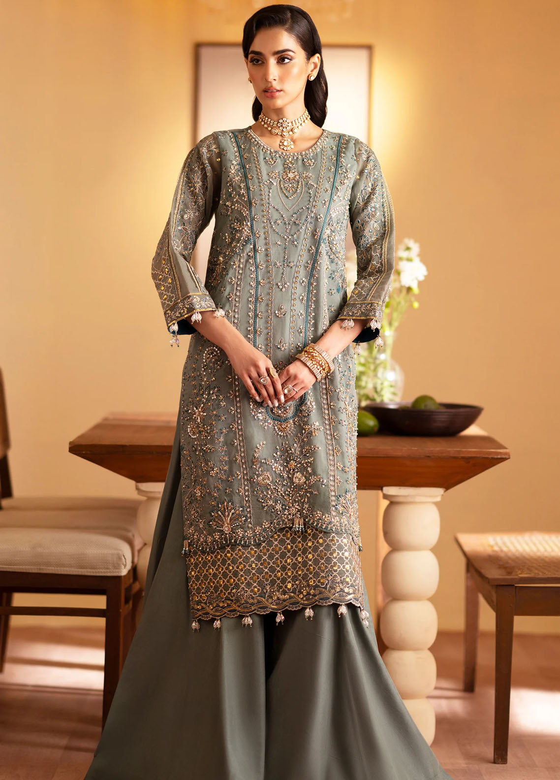 Romansiyyah By Emaan Adeel Embroidered Organza Suit Unstitched 3 Piece EA24R Roheen - Formal Collection