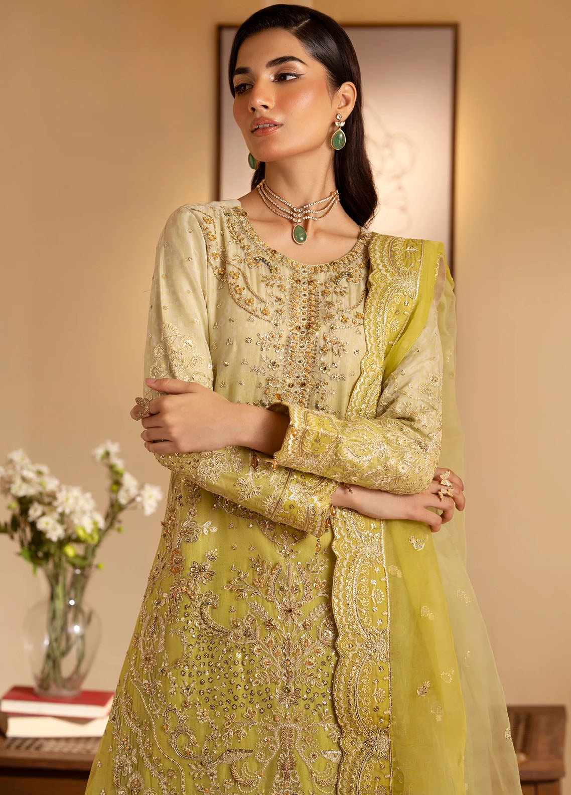 Romansiyyah By Emaan Adeel Embroidered Organza Suit Unstitched 3 Piece EA24R Sabian - Formal Collection