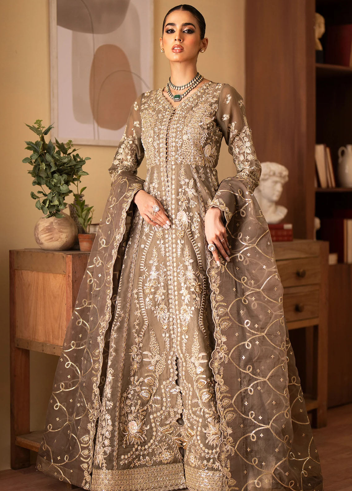 Romansiyyah By Emaan Adeel Embroidered Organza Suit Unstitched 3 Piece EA24R Yesra - Formal Collection