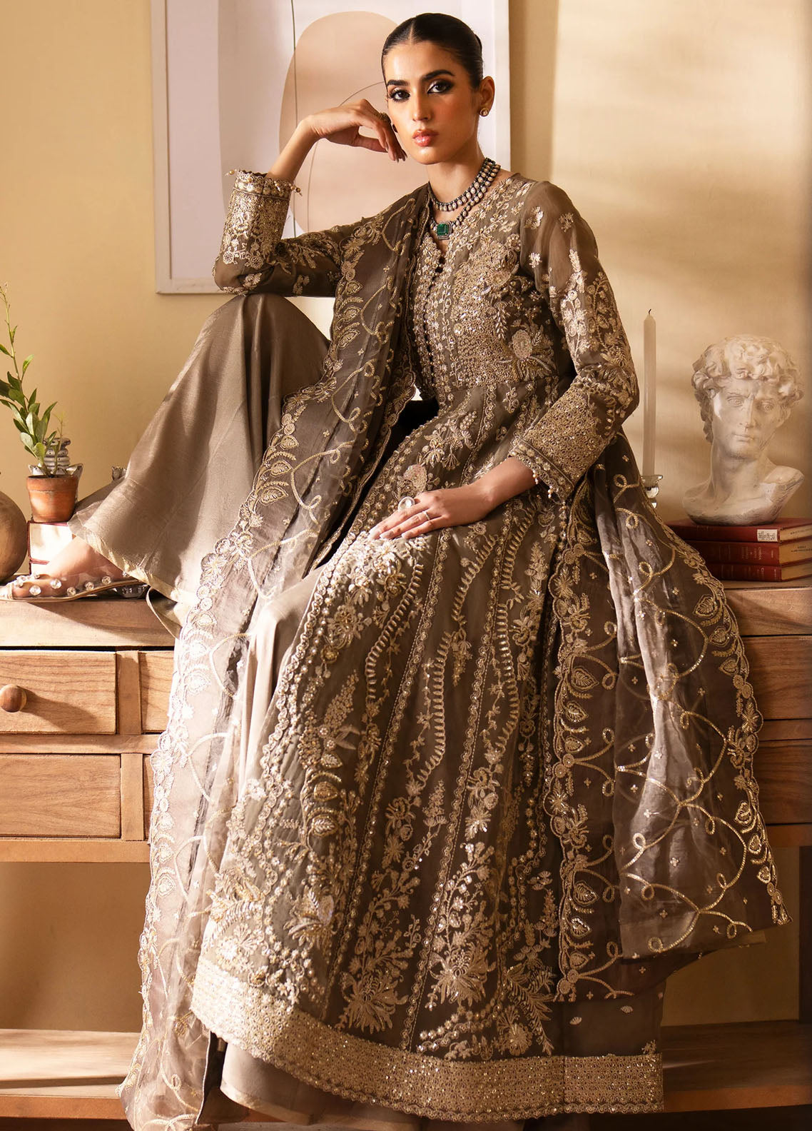 Romansiyyah By Emaan Adeel Embroidered Organza Suit Unstitched 3 Piece EA24R Yesra - Formal Collection