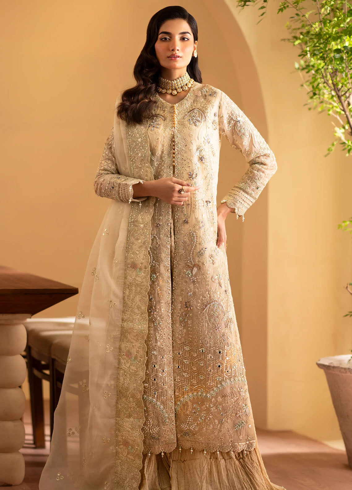 Romansiyyah By Emaan Adeel Embroidered Organza Suit Unstitched 3 Piece EA24R Zafia - Formal Collection