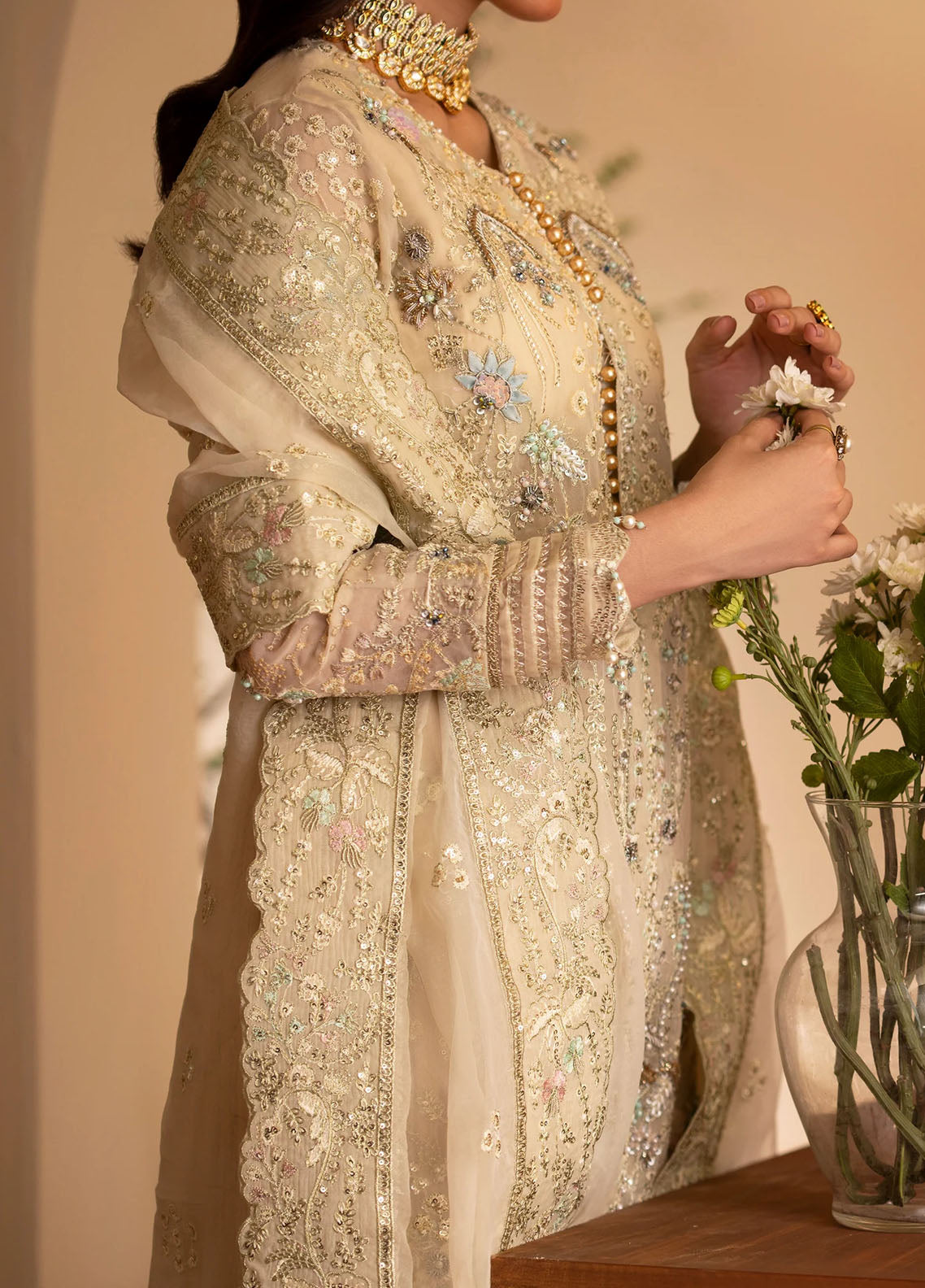 Romansiyyah By Emaan Adeel Embroidered Organza Suit Unstitched 3 Piece EA24R Zafia - Formal Collection