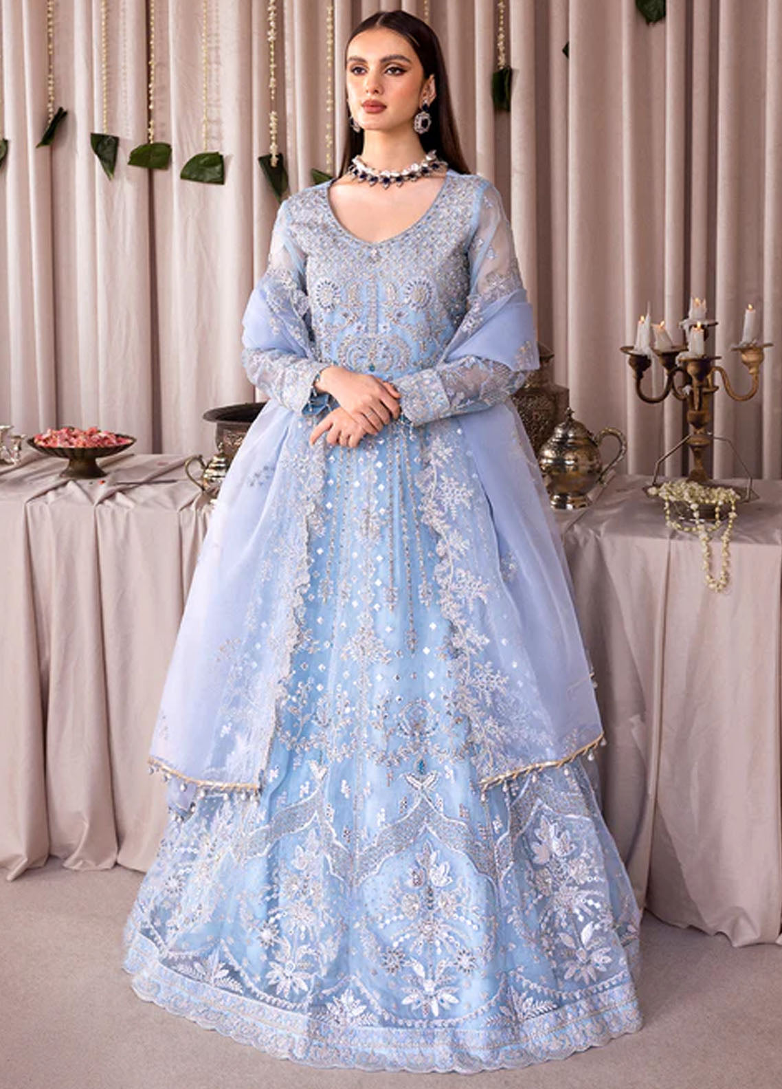 Romansiyyah By Emaan Adeel Luxury Formals Collection 2023 Blue Lagoon