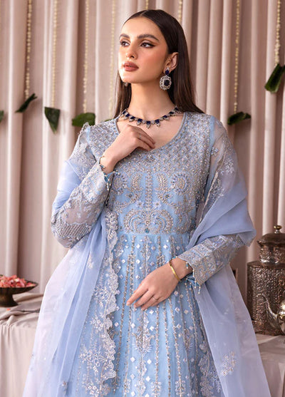 Romansiyyah By Emaan Adeel Luxury Formals Collection 2023 Blue Lagoon