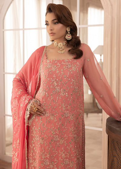 Sahane Ready To Wear Chiffon 3 Piece Suit CT-19003 Rosa - Pret Collection
