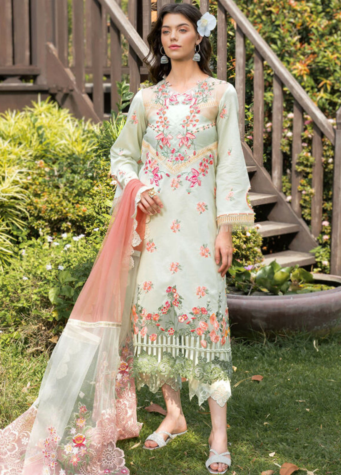 Rosemary And Ruffles by Asifa And Nabeel Luxury Lawn Collection 2024 RRL-07 Serene