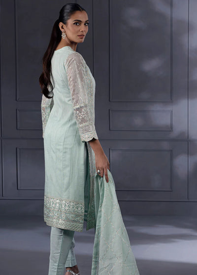 Shamooz Pret Embroidered Khaadi Net 3 Piece Suit SEM-0528 Pale Green