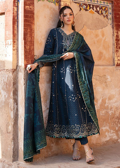 Rumi by Xenia Embroidered Raw Silk Suit Unstitched 3 Piece XE25RF D-03 Asmira